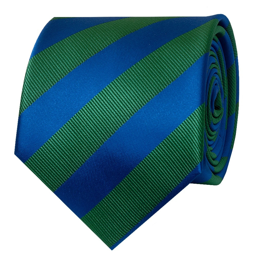 Blue And Green Striped Classic Mens Tie 2