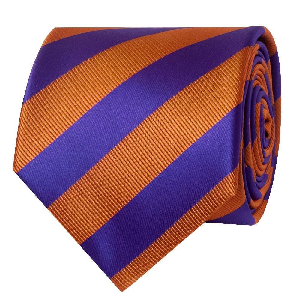 Purple And Orange Striped Classic Mens Tie 2