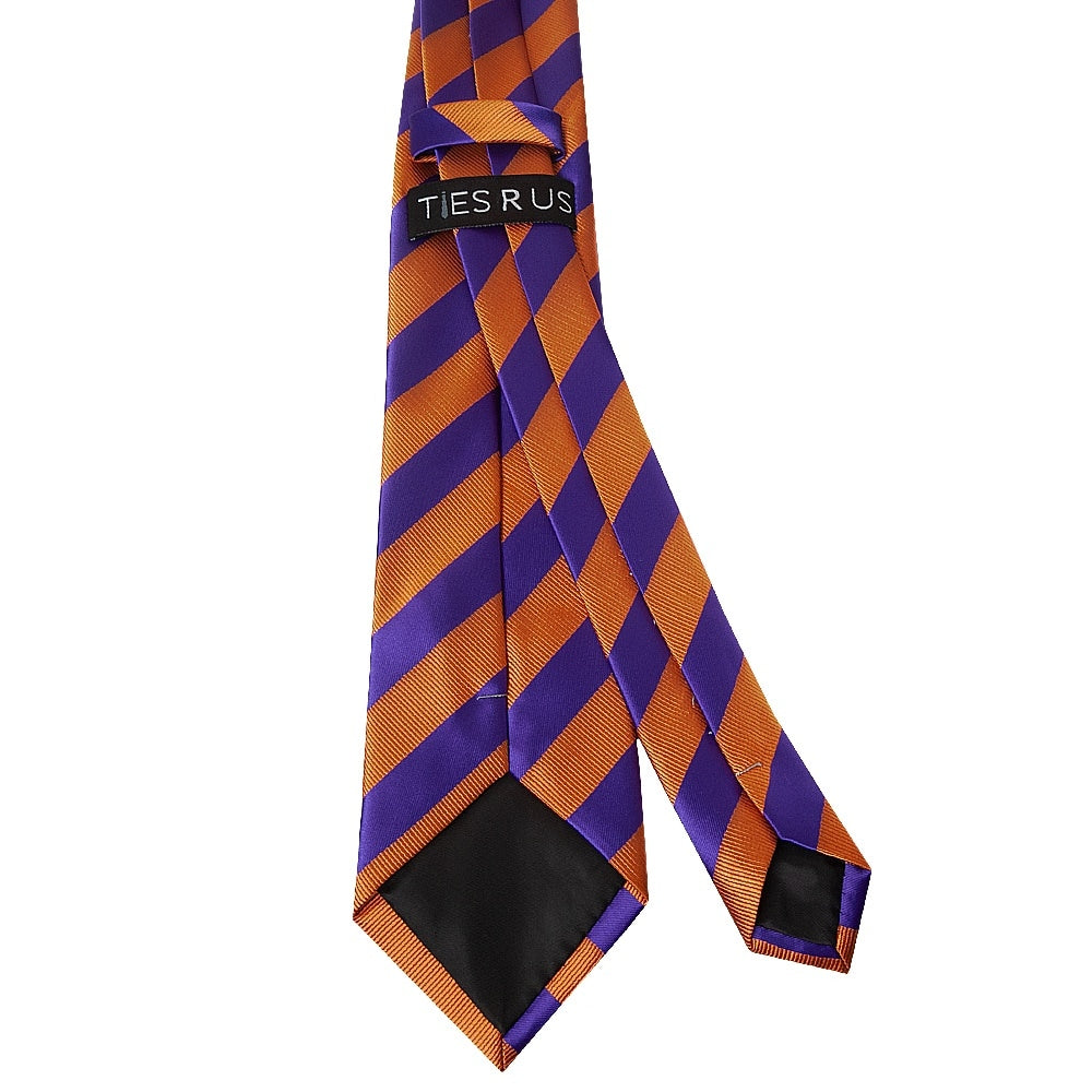 Purple And Orange Striped Classic Mens Tie 3