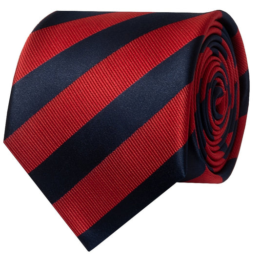 Navy And Red Striped Classic Mens Tie 2
