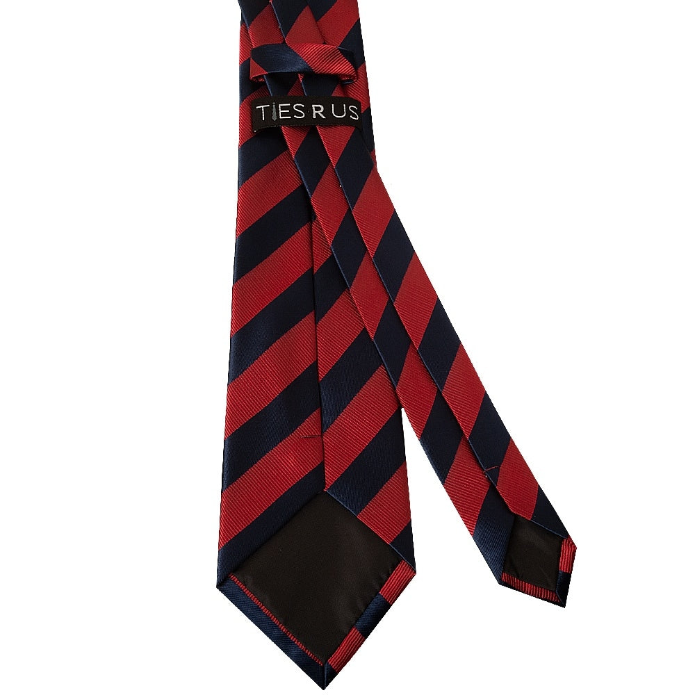 Navy And Red Striped Classic Mens Tie 3