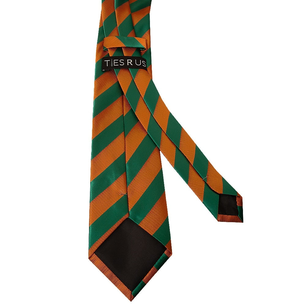 Orange And Green Striped Classic Mens Tie 3