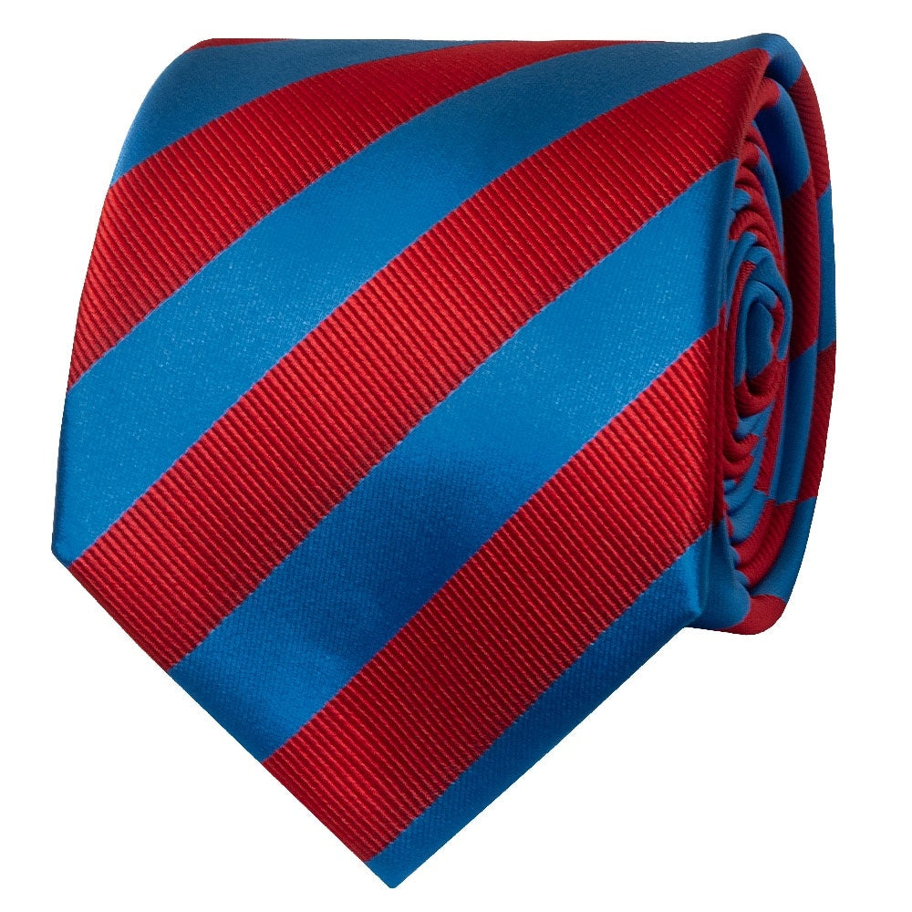 Red And Blue Striped Classic Mens Tie 2