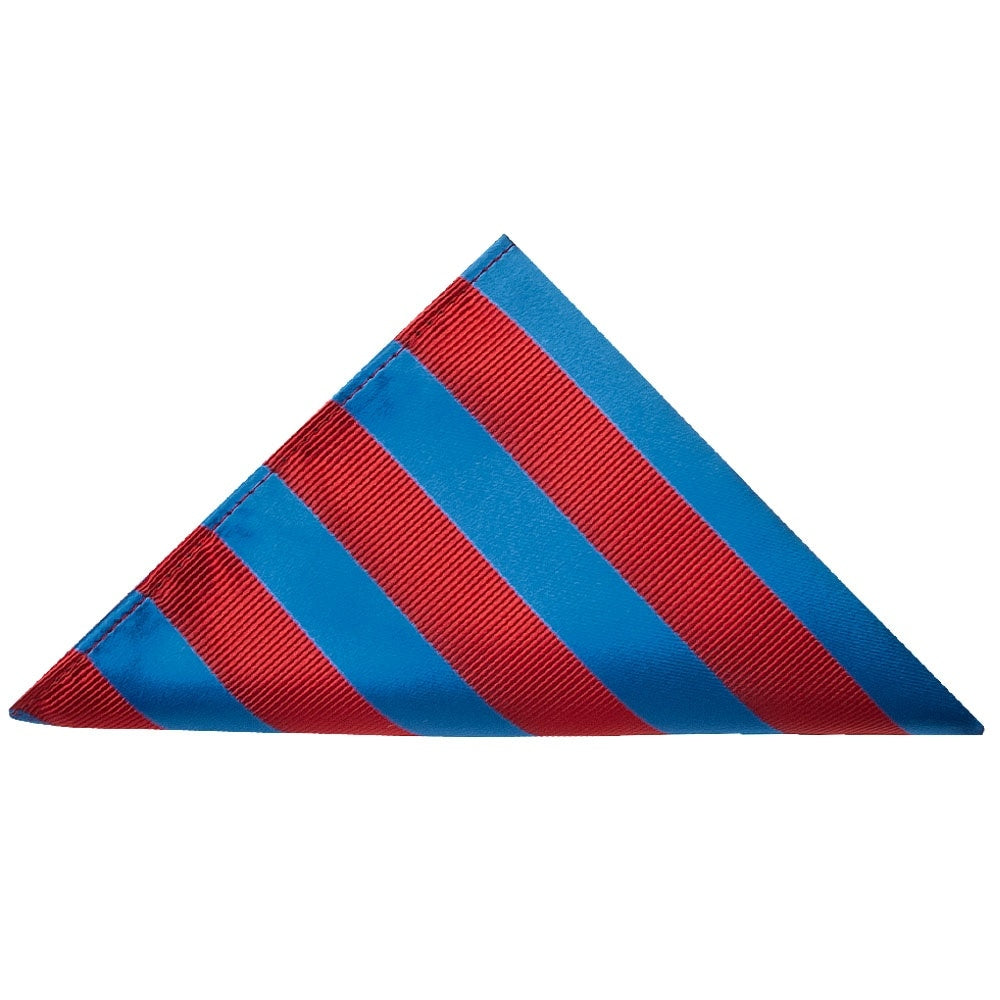 Red And Blue Striped Skinny Mens Tie And Pocket Square Set 3