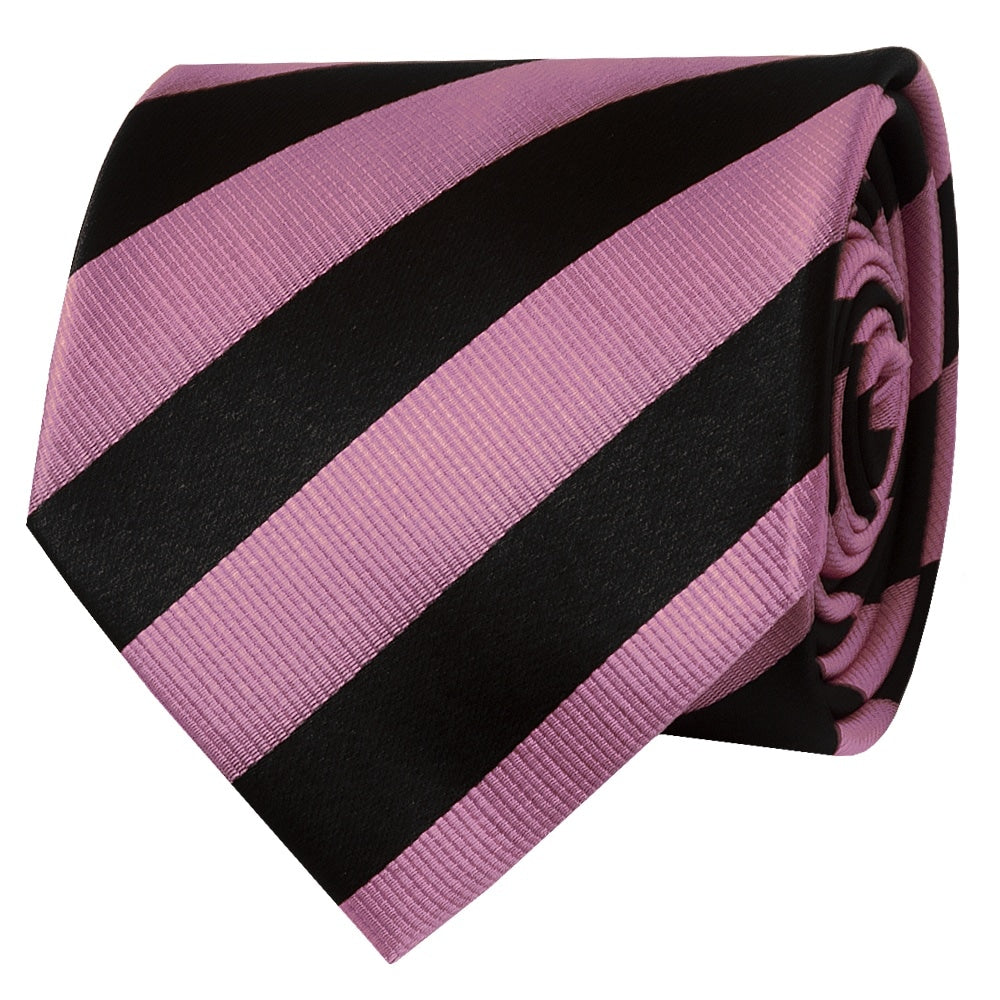 Black And Pink Striped Classic Mens Tie 2