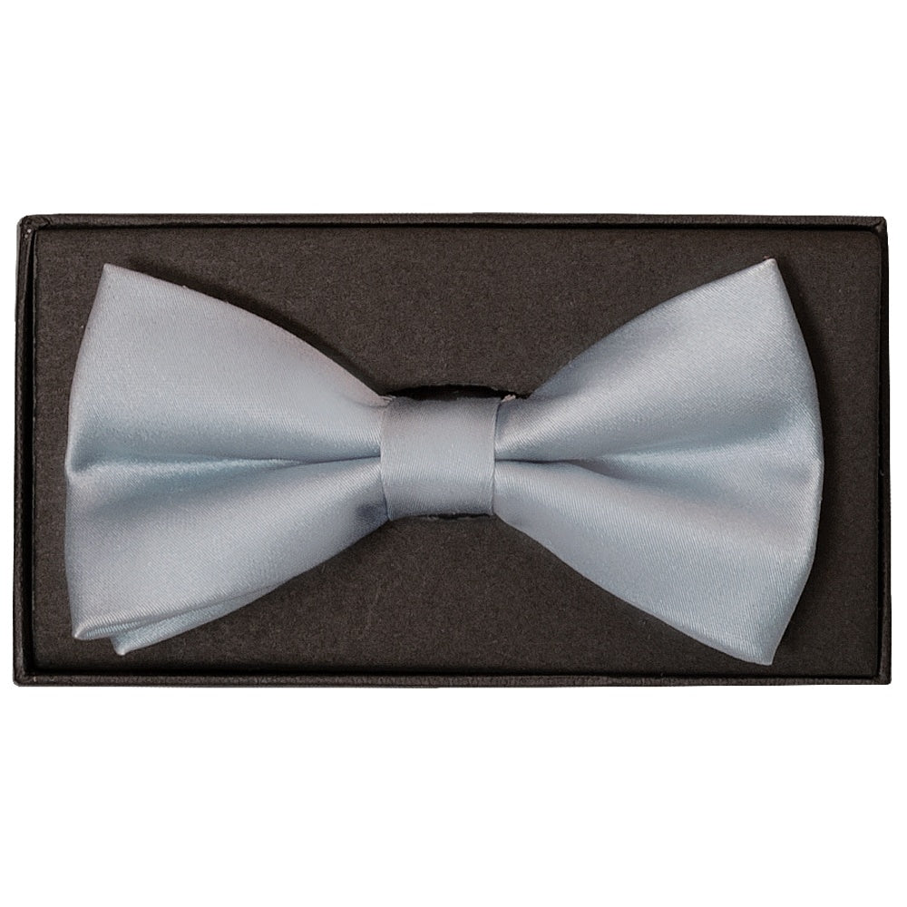 End Of Season Stock Plain Light Blue Satin Silk Mens Bow Tie 1