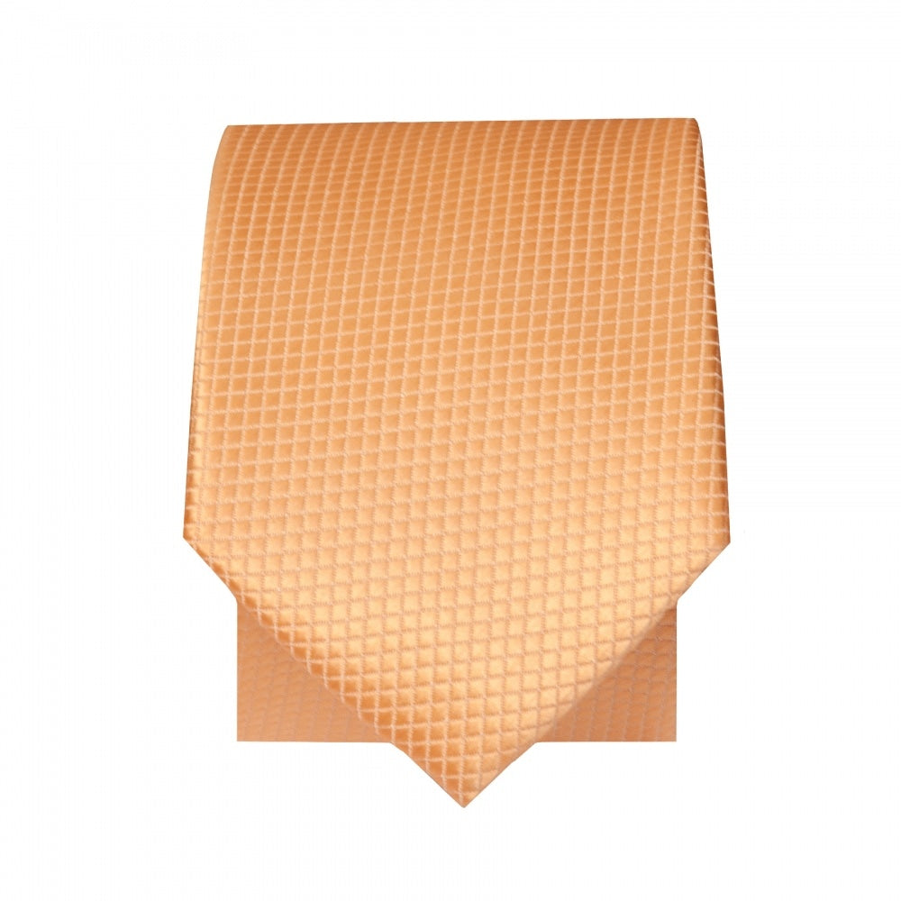 Peach Diamond Satin Skinny Boys Tie 2