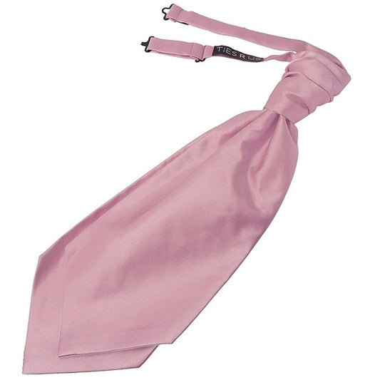 Plain Light Dusty Pink Satin Mens Cravat Tie And Pocket Square Set 2