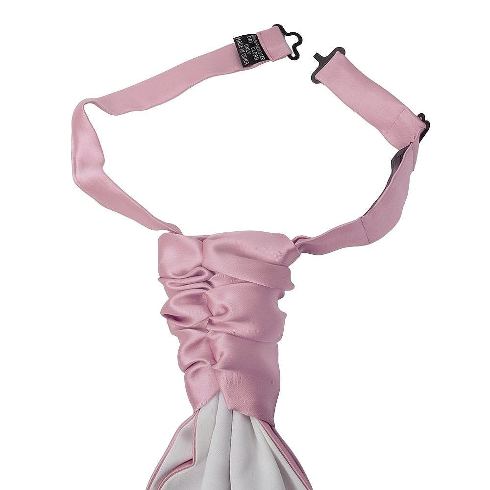 Plain Light Dusty Pink Satin Mens Cravat Tie And Pocket Square Set 4