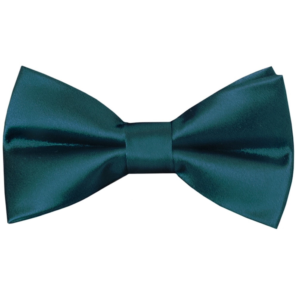 Pre Tied Dark Teal Satin Boys Bow Tie Age 8 11 1