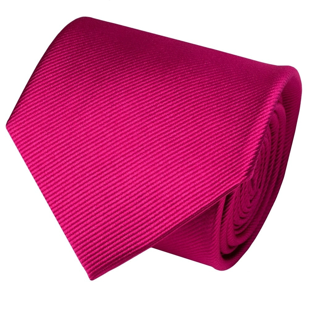 Fuchsia Pink Silk Twill Classic Mens Tie And Pocket Square Set 4