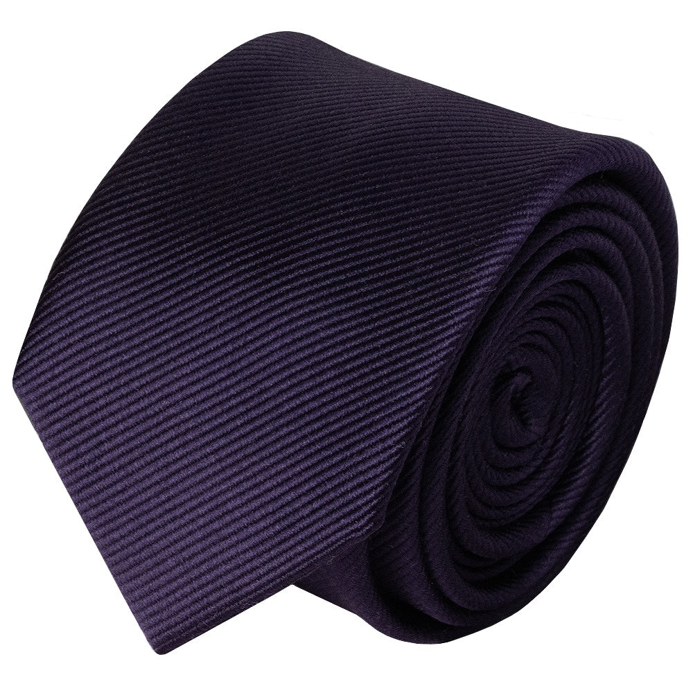Plum Silk Twill Skinny Mens Tie 2