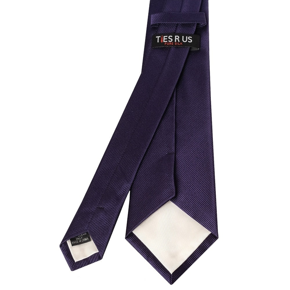 Plum Silk Twill Silk Classic Mens Tie And Pocket Square Set 5