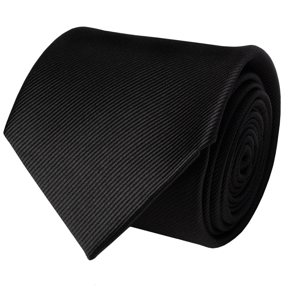 Black Silk Twill Silk Classic Mens Tie And Pocket Square Set 4