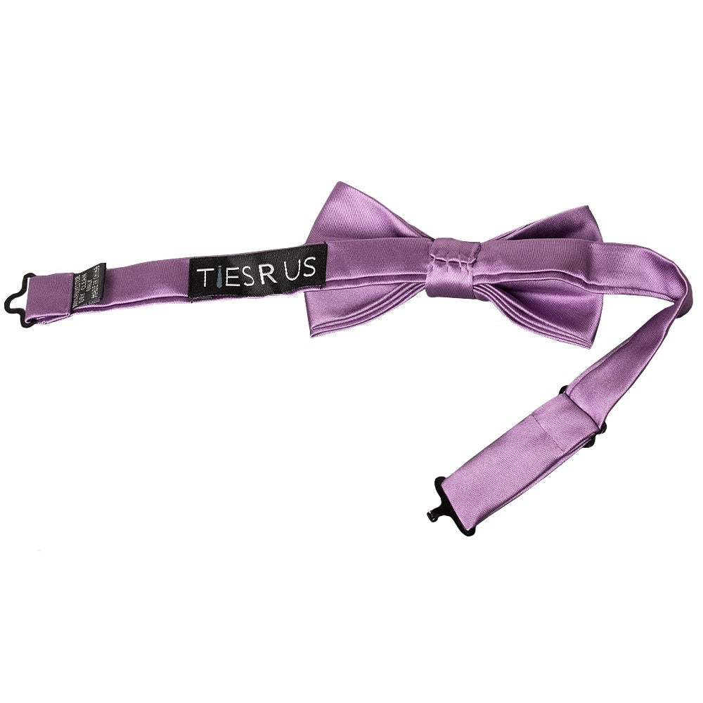 Plain Light Mauve Mens Bow Tie And Pocket Square Set 3