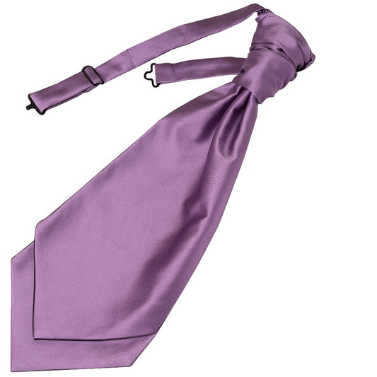 Plain Light Mauve Satin Mens Cravat Tie And Pocket Square Set 2