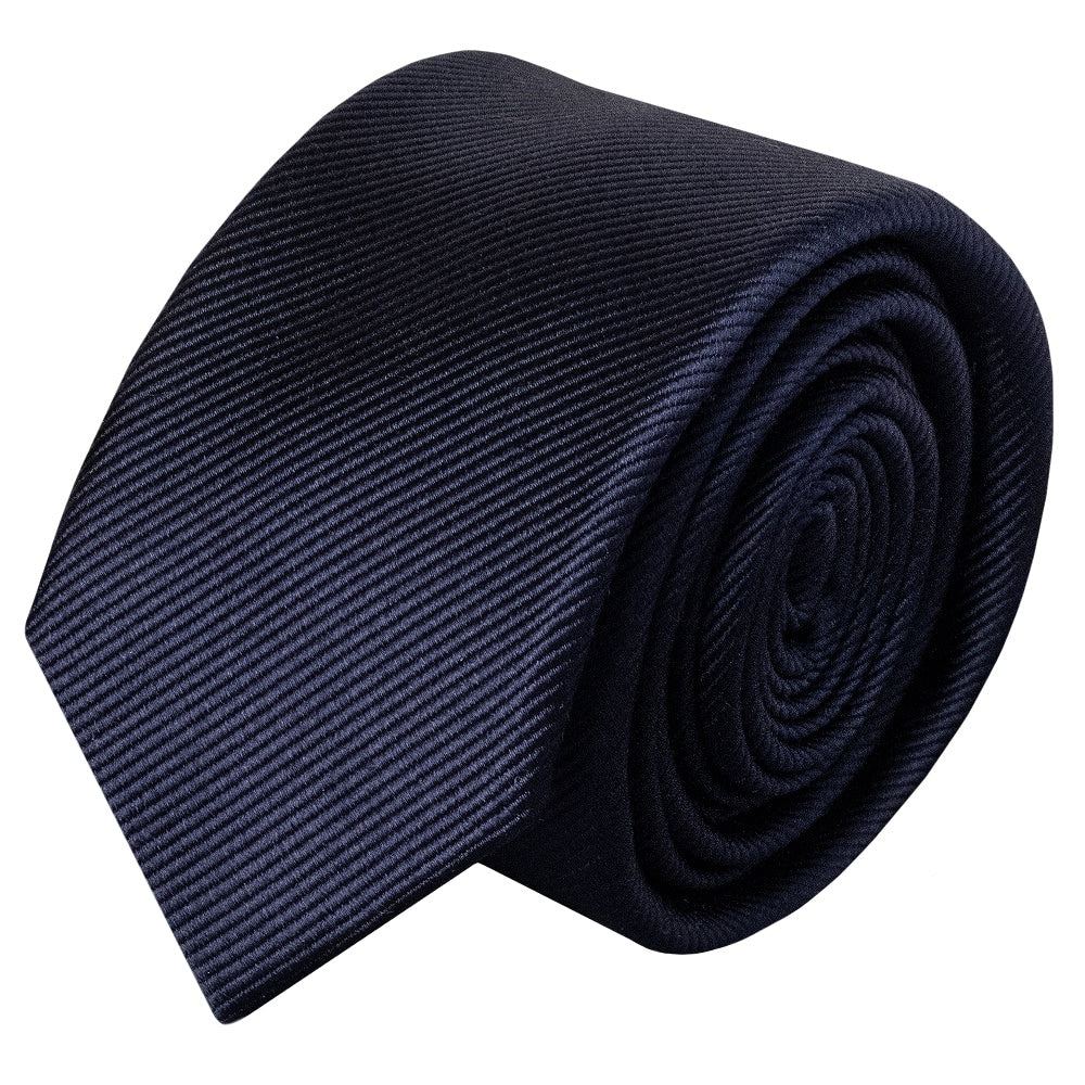 Navy Silk Twill Skinny Mens Tie 2