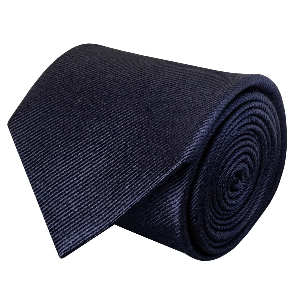 Navy Twill Silk Classic Mens Tie And Pocket Square Set 4