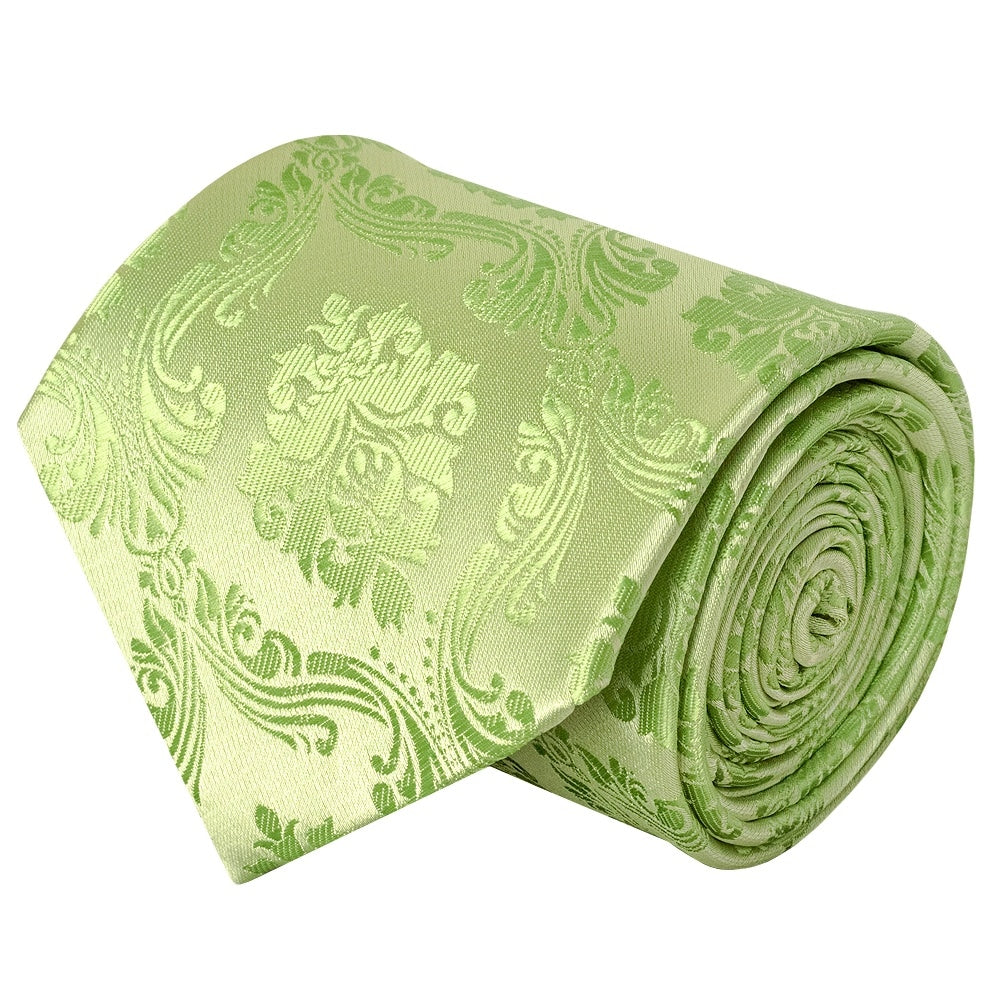 Light Green Paisley Classic Mens Tie 3