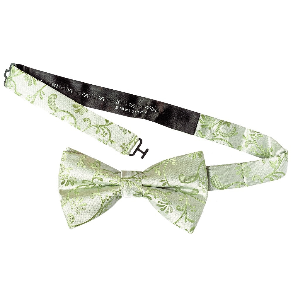 Sage Green Floral Handmade Mens Bow Tie 2