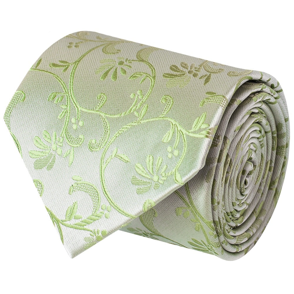 Sage Green Floral Classic Mens Tie 2