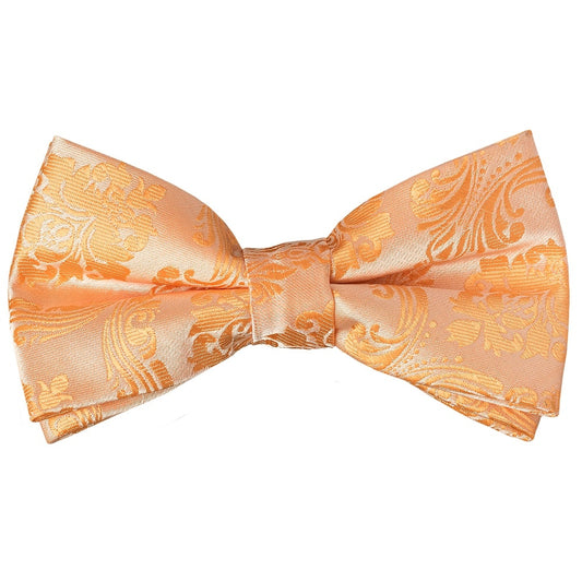 Pre Tied Peach Paisley Boys Bow Tie Age 8 11 P3260 1