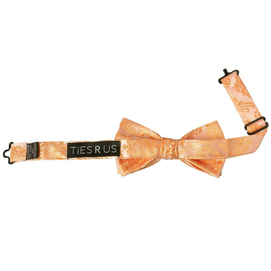 Pre Tied Peach Paisley Boys Bow Tie Age 8 11 P3260 2