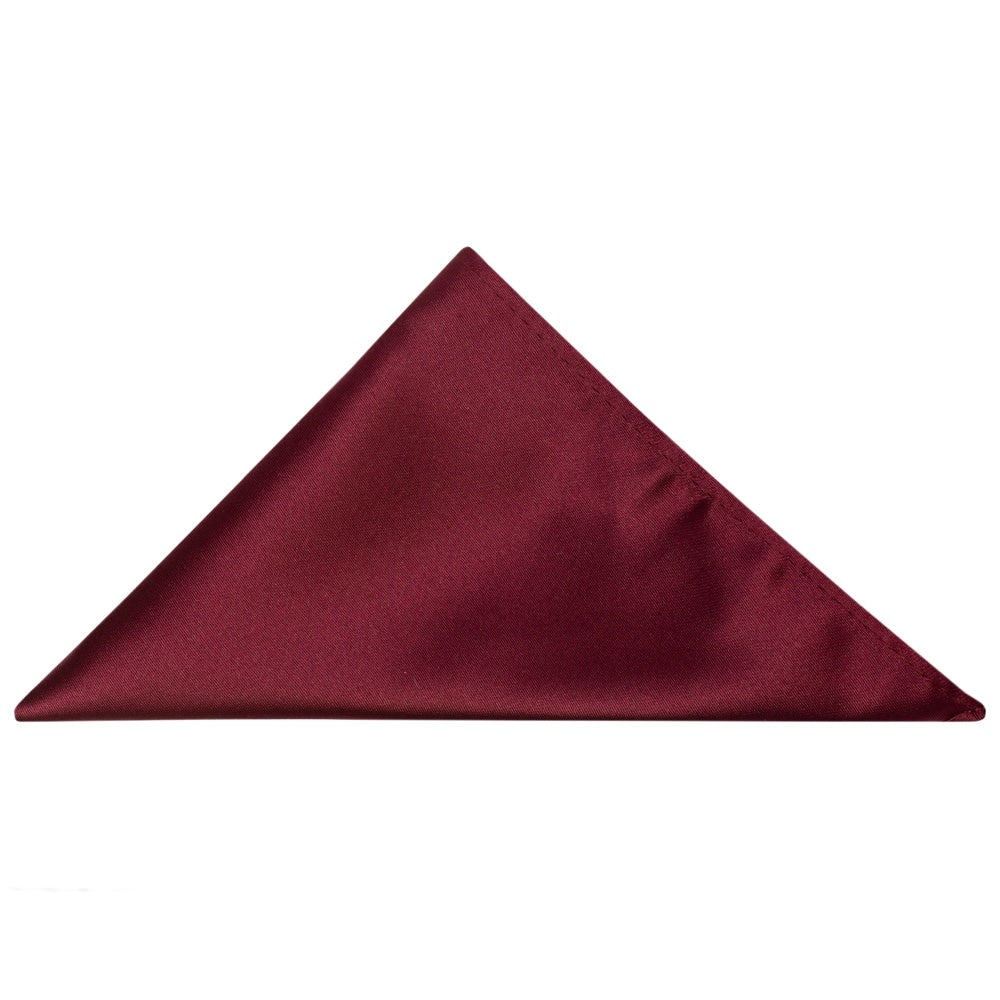 Pre Tied Burgundy Satin Boys Bow Tie And Pocket Square Set 4