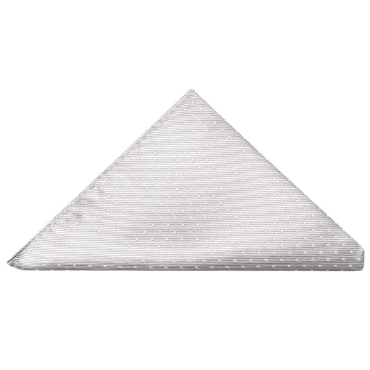 End Of Season Silver And White Polka Dot Pocket Square 1