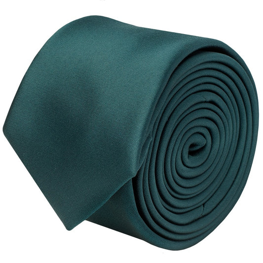 Plain Dark Teal Satin Skinny Mens Tie 2