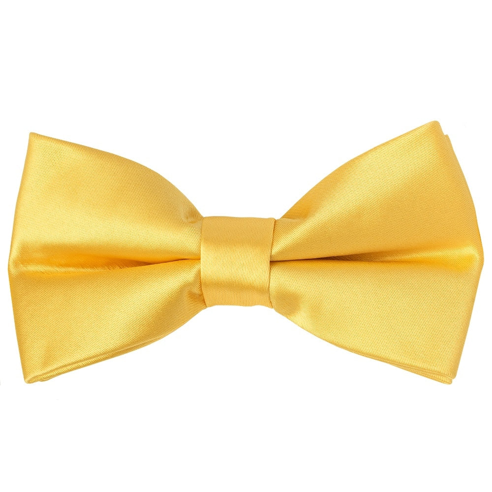 Pre Tied Yellow Gold Satin Boys Bow Tie Age 4 7 1