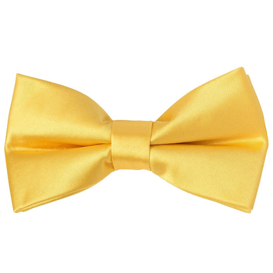 Pre Tied Yellow Gold Satin Boys Bow Tie Age 4 7 1