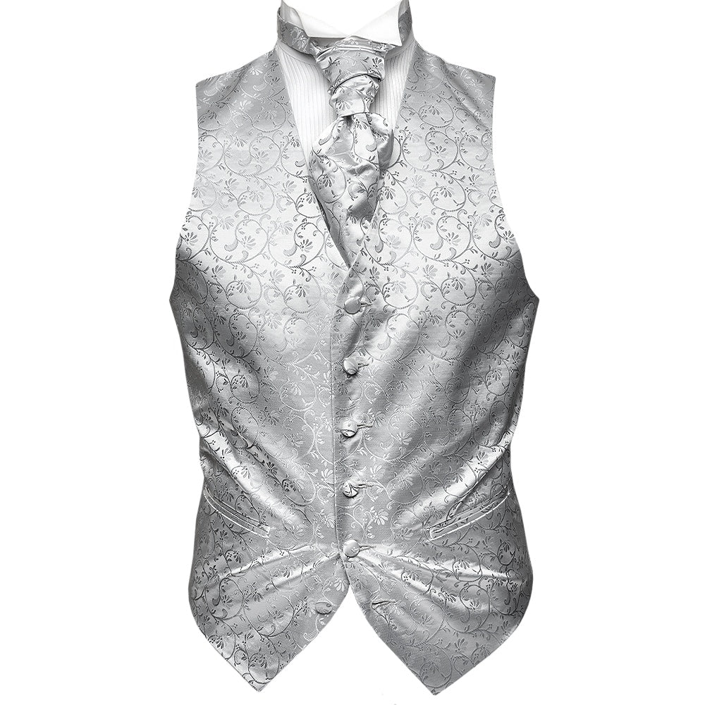 Silver Floral Waistcoat 1