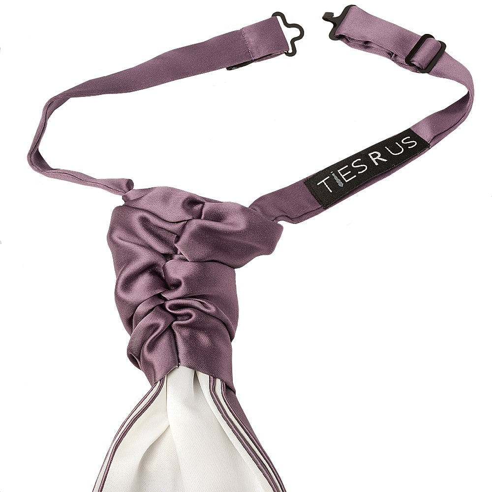 Plain Mauve Satin Mens Cravat Tie 2