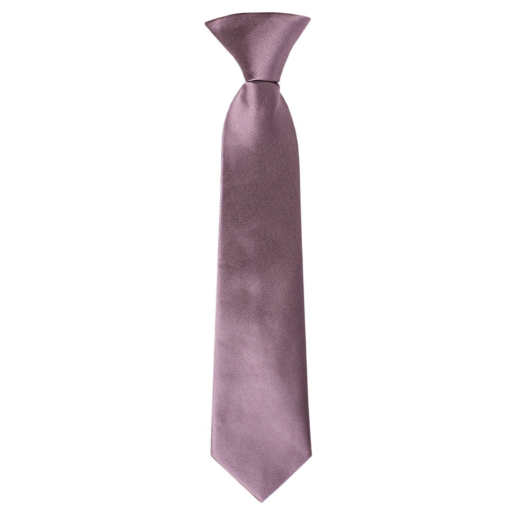 Pre Tied Plain Mauve Boys Tie Age 4 7 1