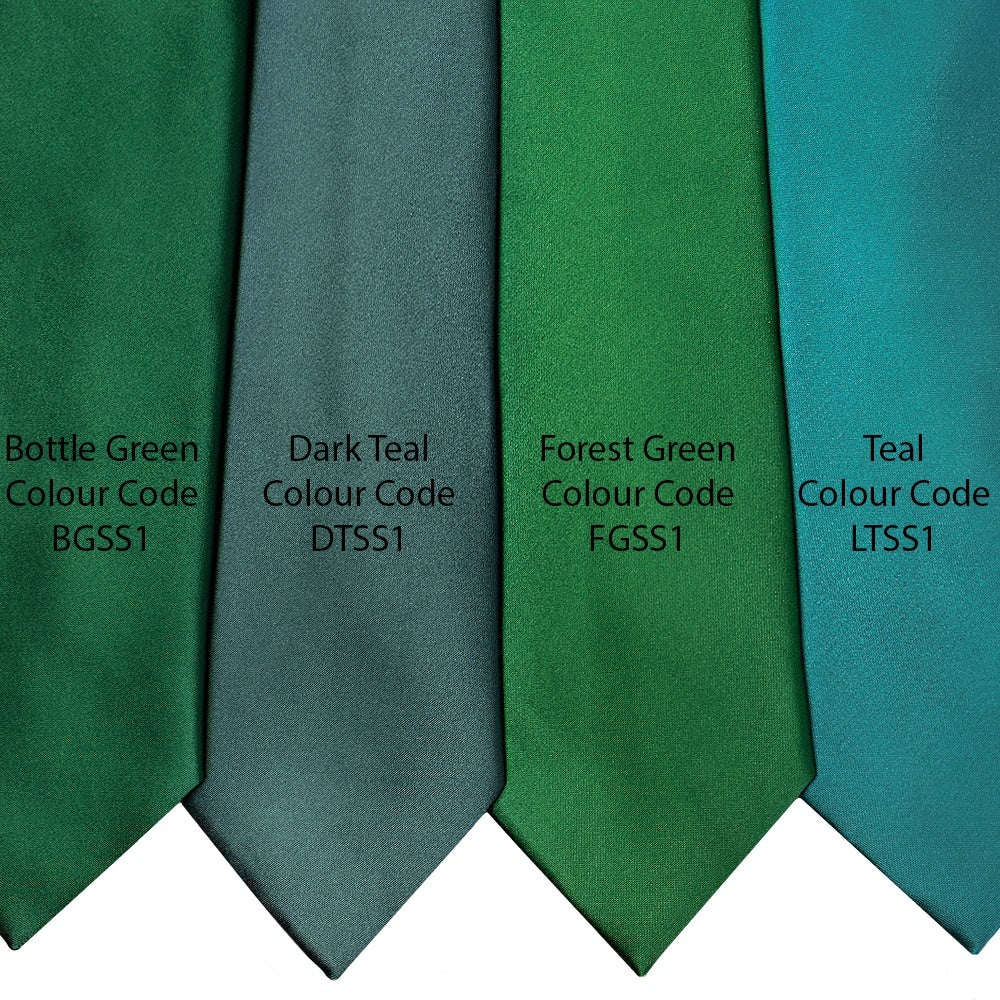 Forest Green Satin Mens Cravat Tie 3