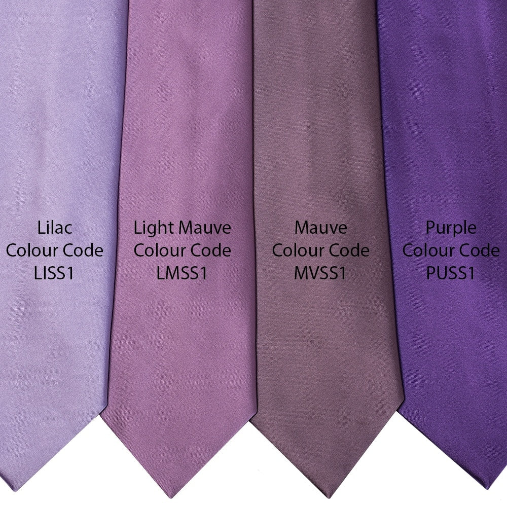 Plain Mauve Satin Skinny Mens Tie 4