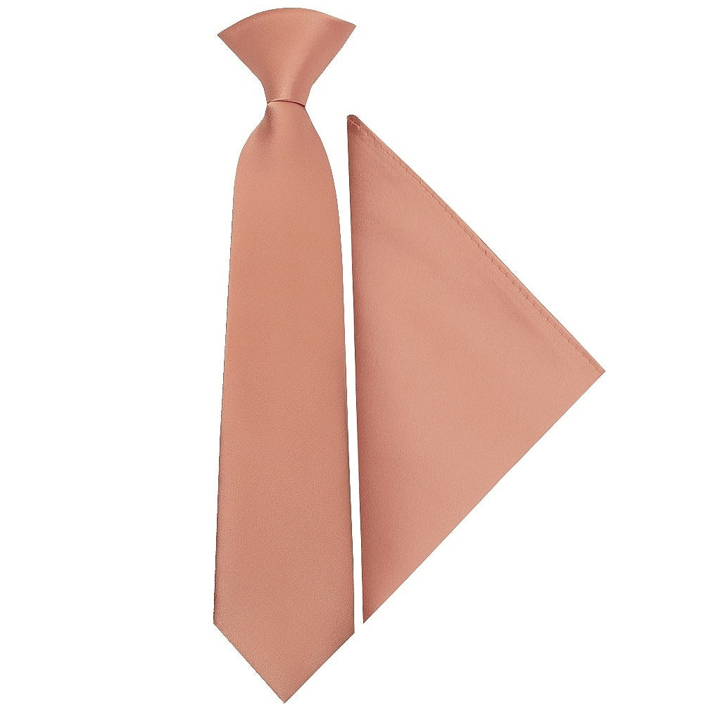 Pre Tied Rose Quartz Satin Boys Tie And Pocket Square Set Age 4 7 1