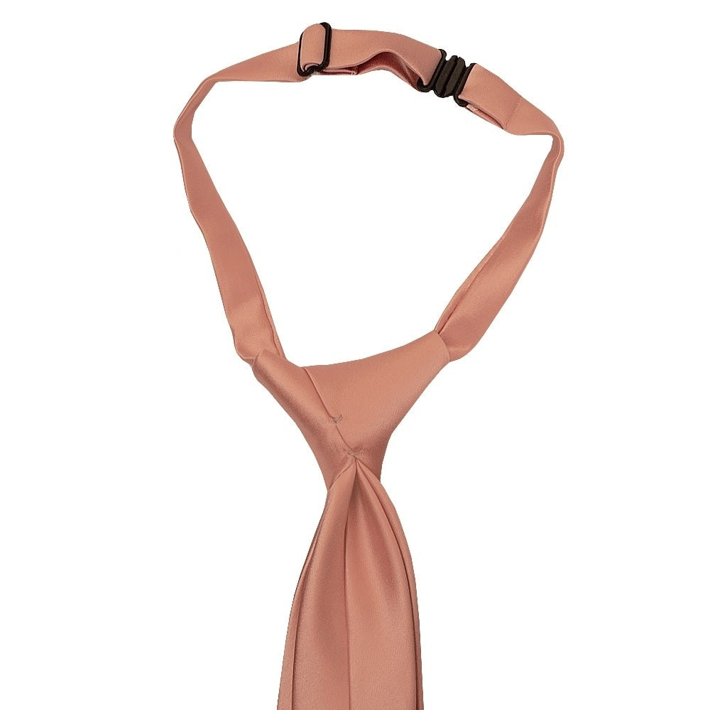 Pre Tied Rose Quartz Satin Boys Tie And Pocket Square Set Age 4 7 3