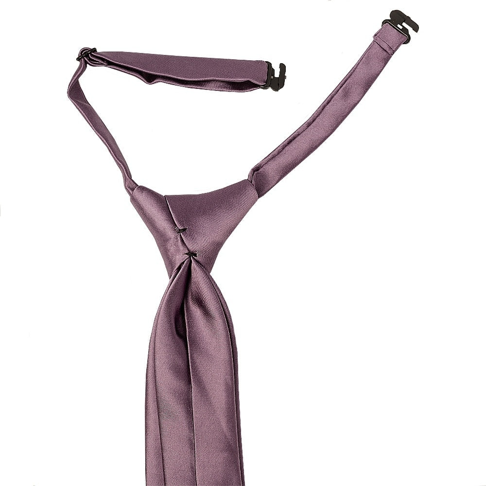 Pre Tied Plain Mauve Boys Tie And Pocket Square Set Age 4 7 3
