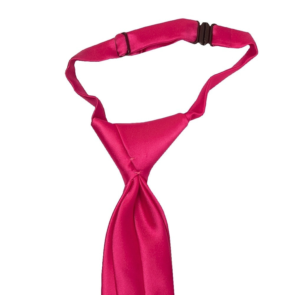 Pre Tied Cerise Pink Boys Tie And Pocket Square Set Age 4 7 3