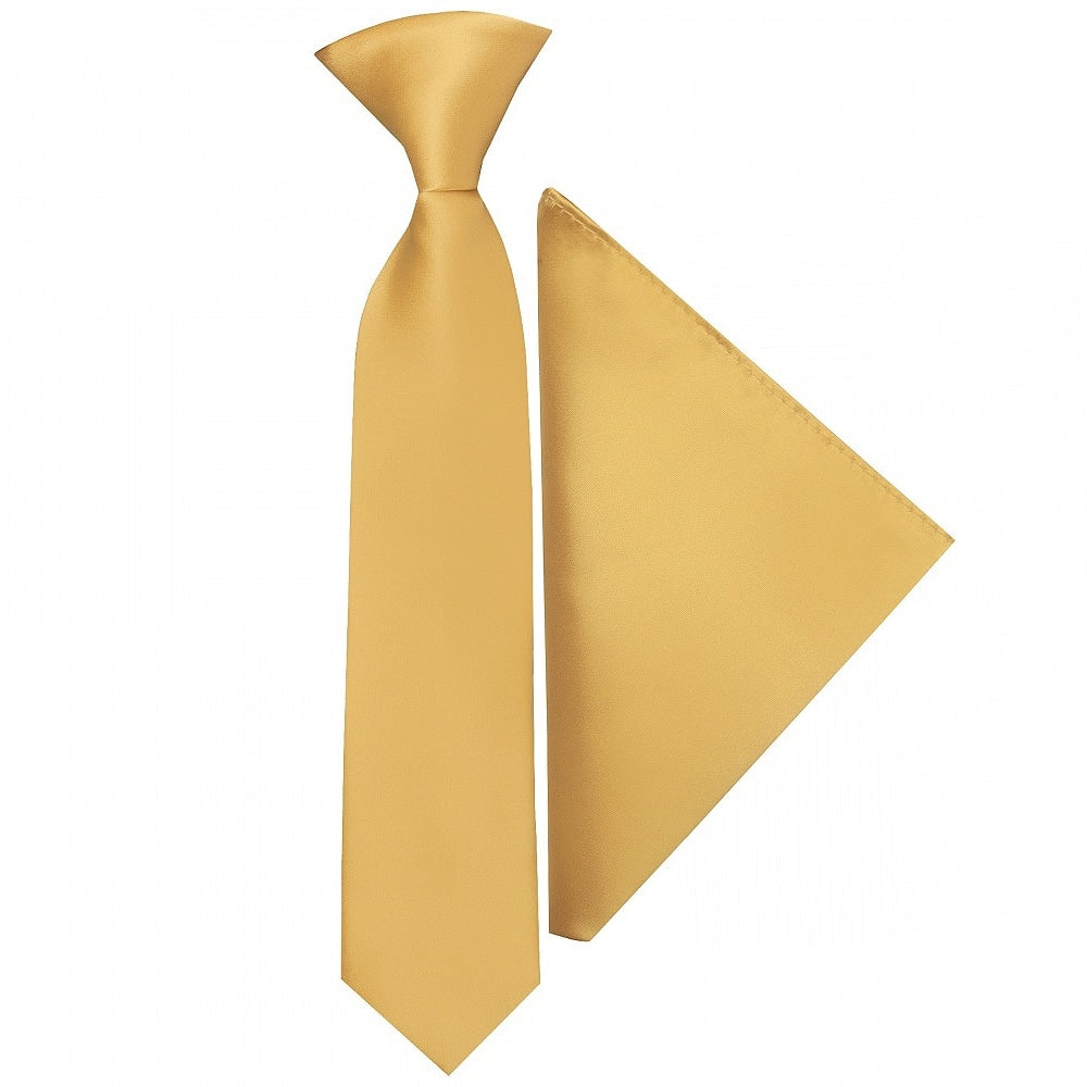 Pre Tied Caramel Satin Boys Tie And Pocket Square Set Age 4 7 1