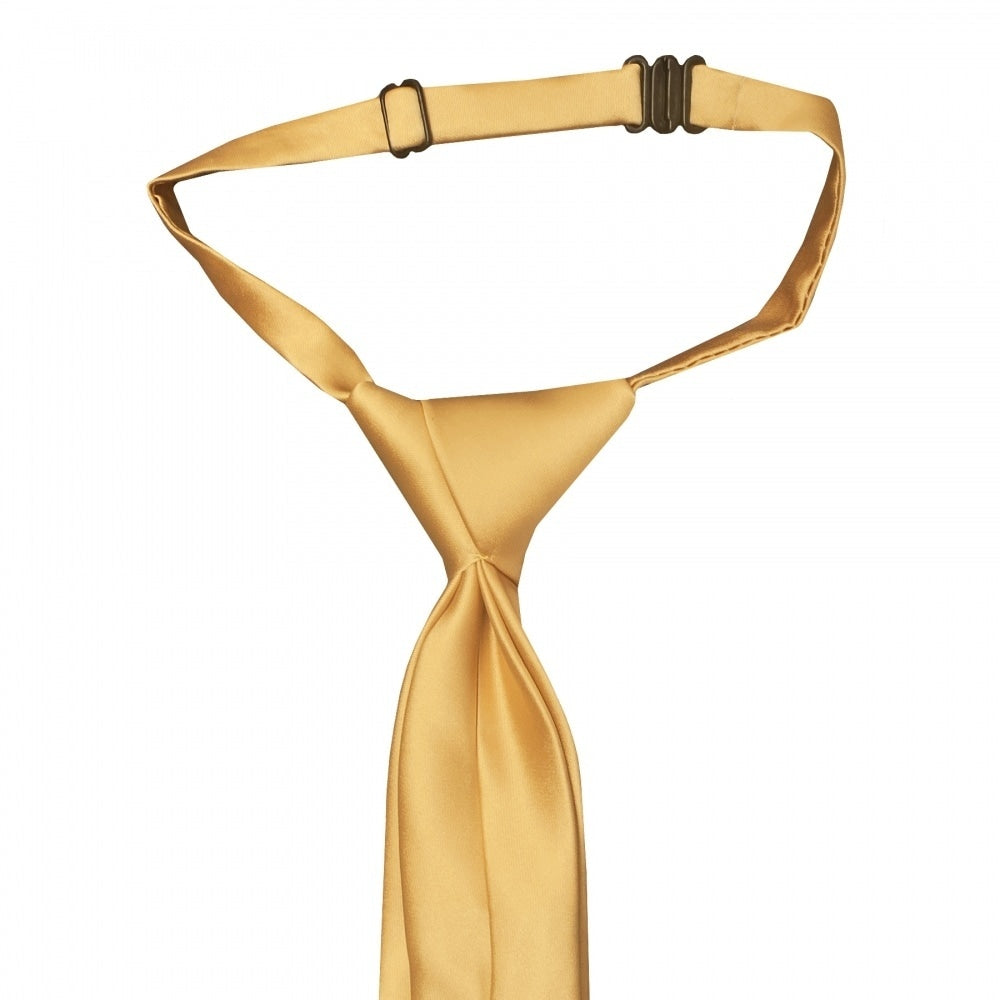 Pre Tied Caramel Satin Boys Tie And Pocket Square Set Age 4 7 3