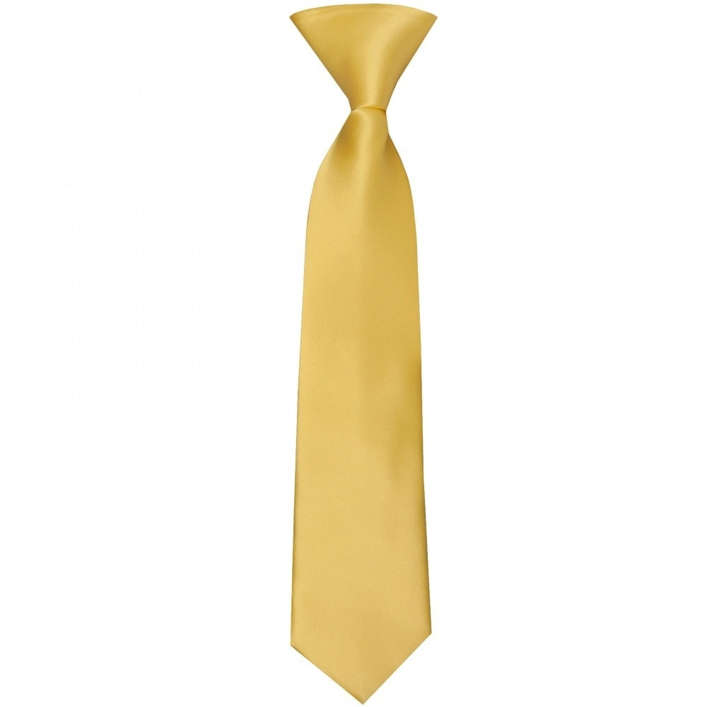 Pre Tied Plain Gold Satin Boys Tie And Pocket Square Set Age 4 7 2
