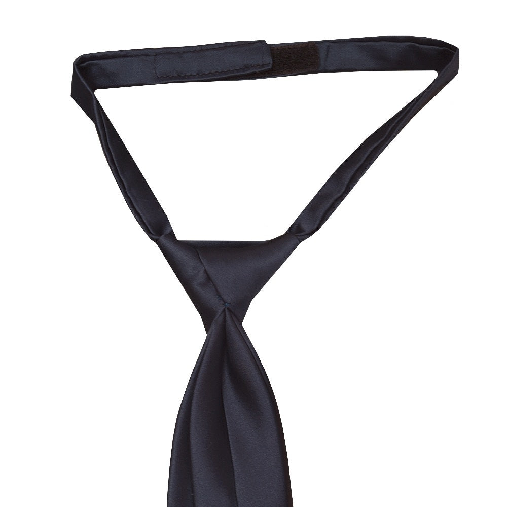 Pre Tied Navy Satin Boys Tie And Pocket Square Set Age 4 7 3