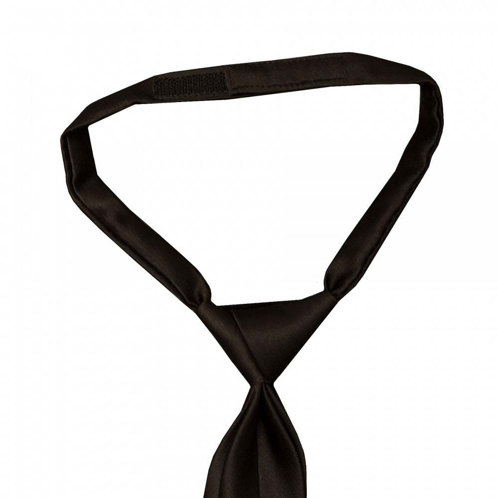 Pre Tied Black Satin Boys Tie And Pocket Square Set Age 4 7 3