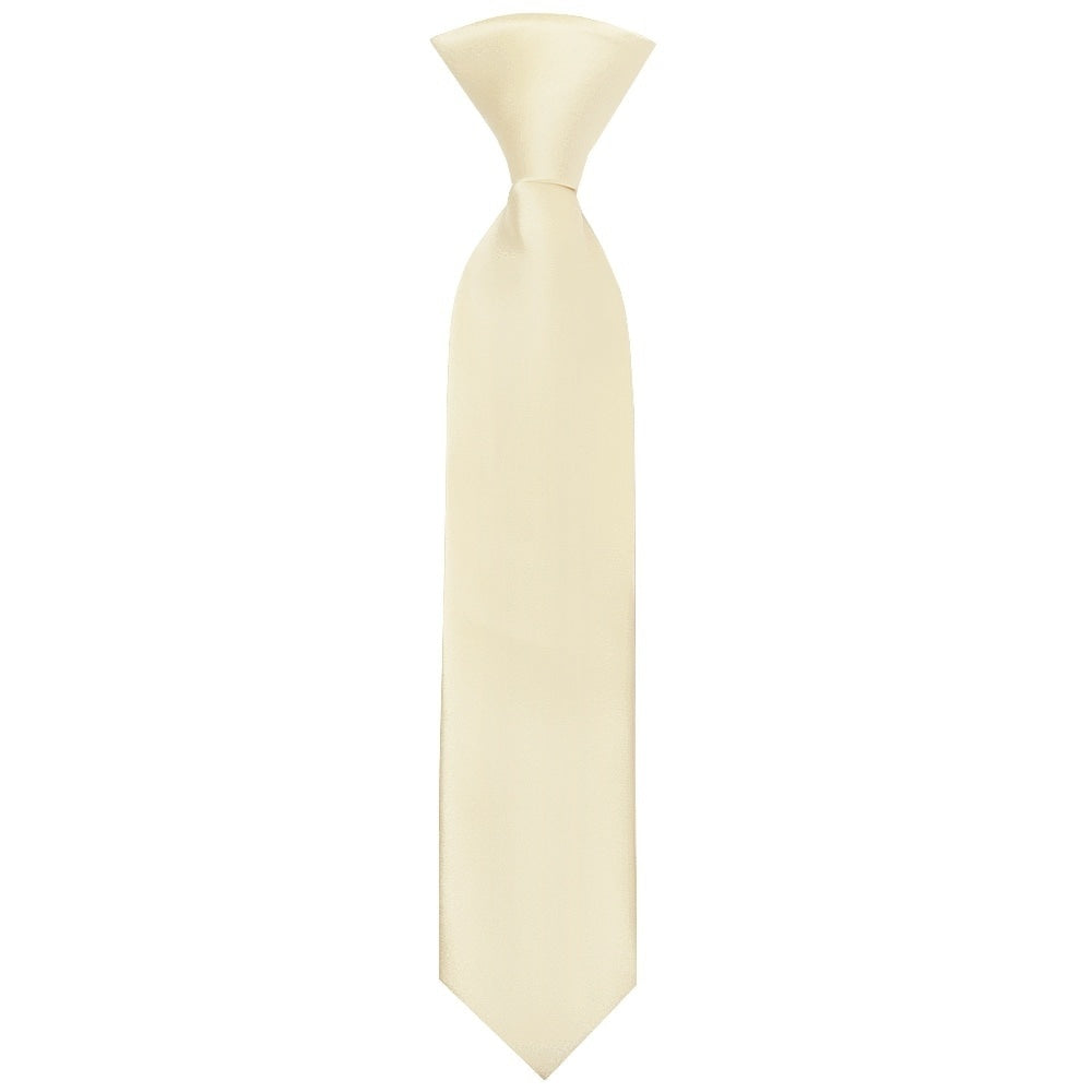 Pre Tied Ivory Satin Boys Tie And Pocket Square Set Age 4 7 2