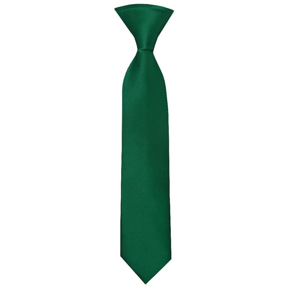 Pre Tied Forest Green Satin Boys Tie And Pocket Square Set Age 4 7 2
