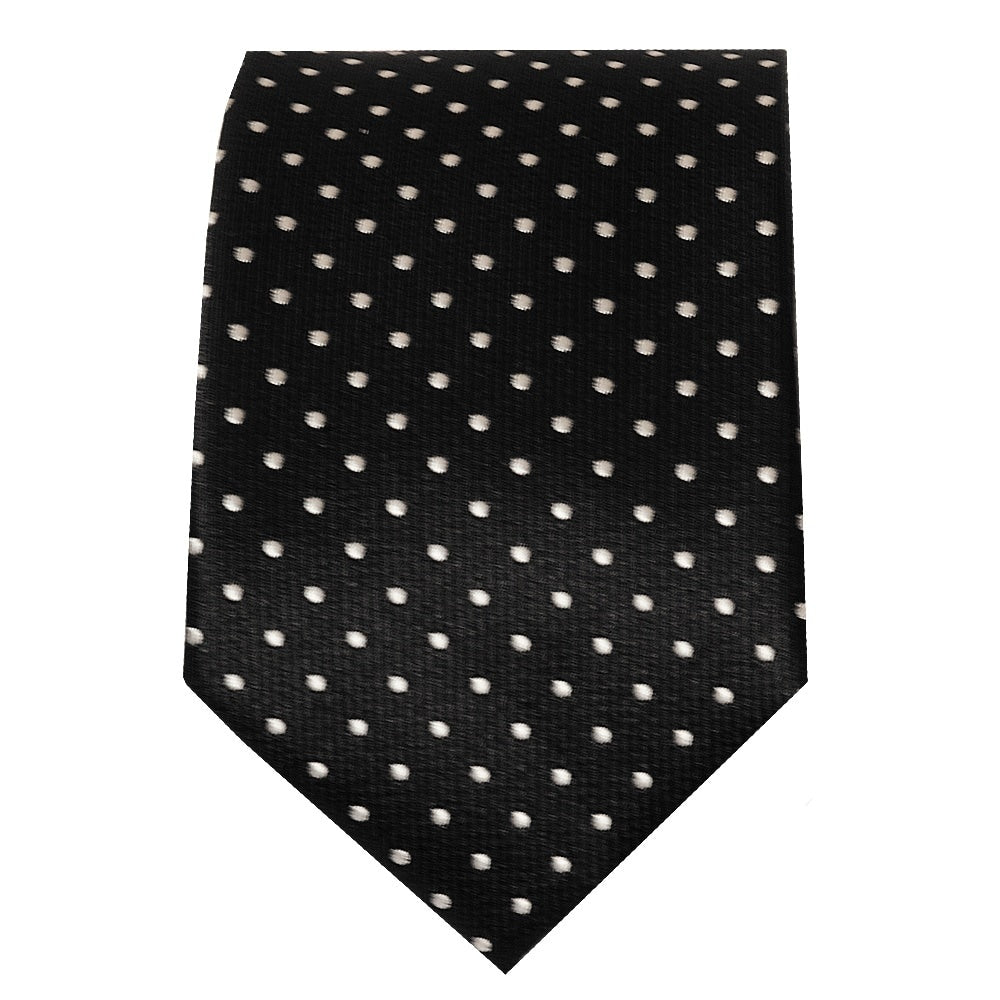 Black Polka Dot Skinny Boys Tie 2