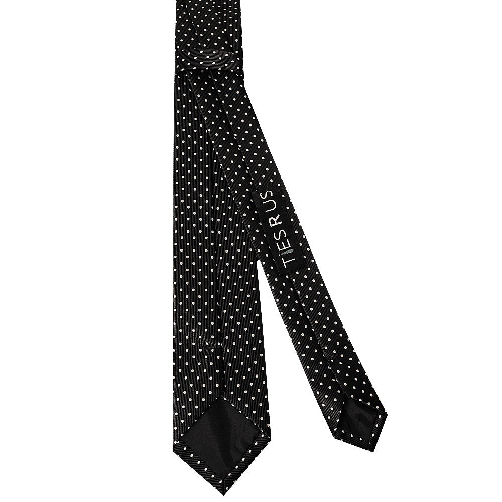 Black Polka Dot Skinny Boys Tie 3
